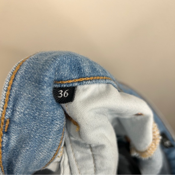 7 for All Mankind the straight jeans mens 36X32 light medium wash denim blue - Picture 8 of 14